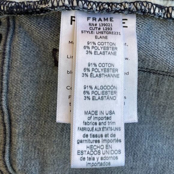 FRAME DENIM Le High Straight Gusset Raw Edge Split hem in Elaine size 24 - Picture 12 of 12